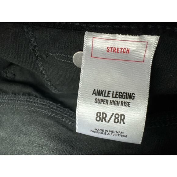 Express Black Velvet Pants Womens 8 Super High Rise Stretch Ankle Legging - Picture 6 of 13